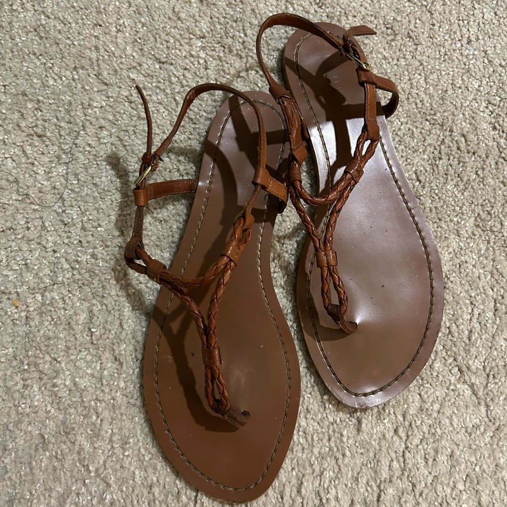 Ralph Lauren Brown Braided Sandals